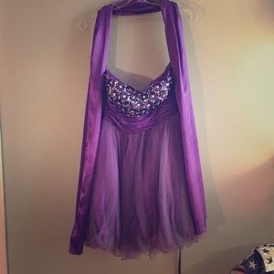 Fiesta Purple Beaded Prom Dress